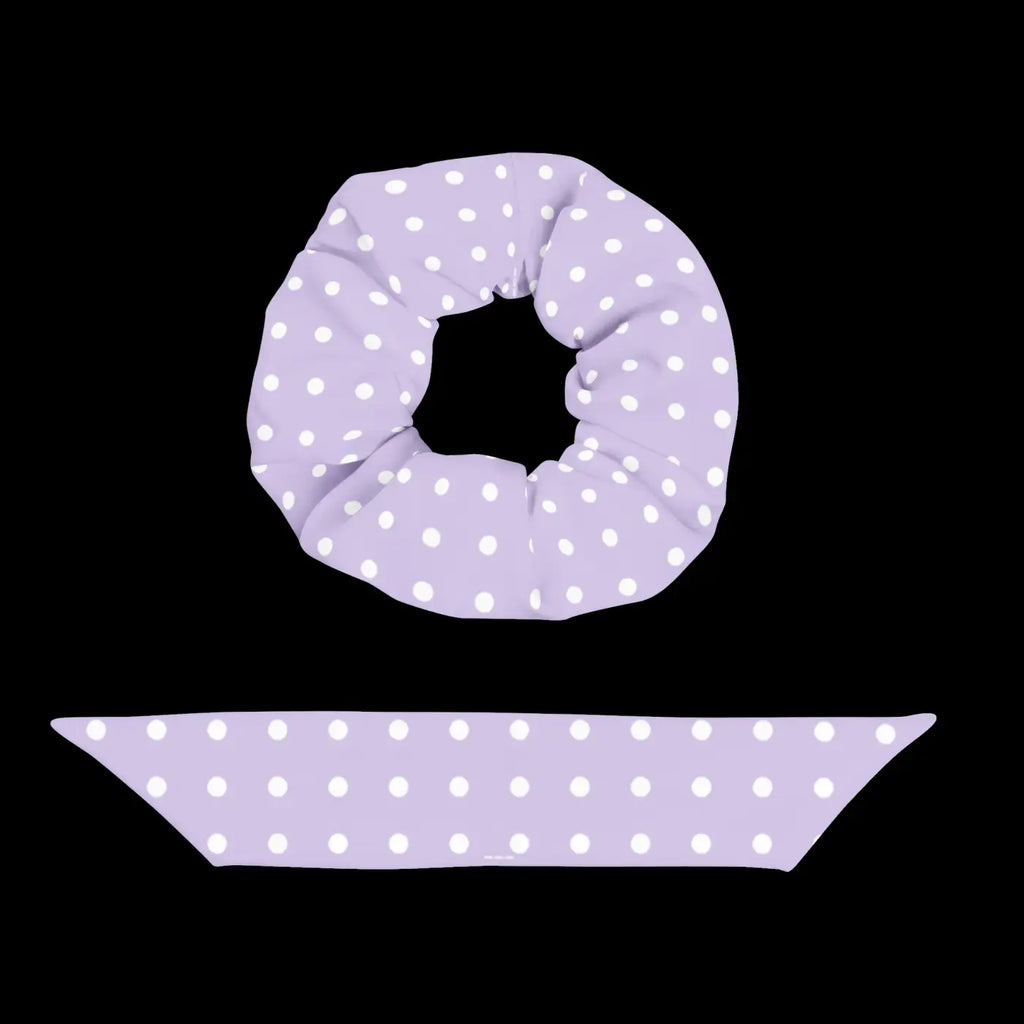 Purple Scrunchie - White Polka Dots Eco Hair Tie - DipaliZ