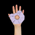Purple Scrunchie - White Polka Dots Eco Hair Tie - DipaliZ
