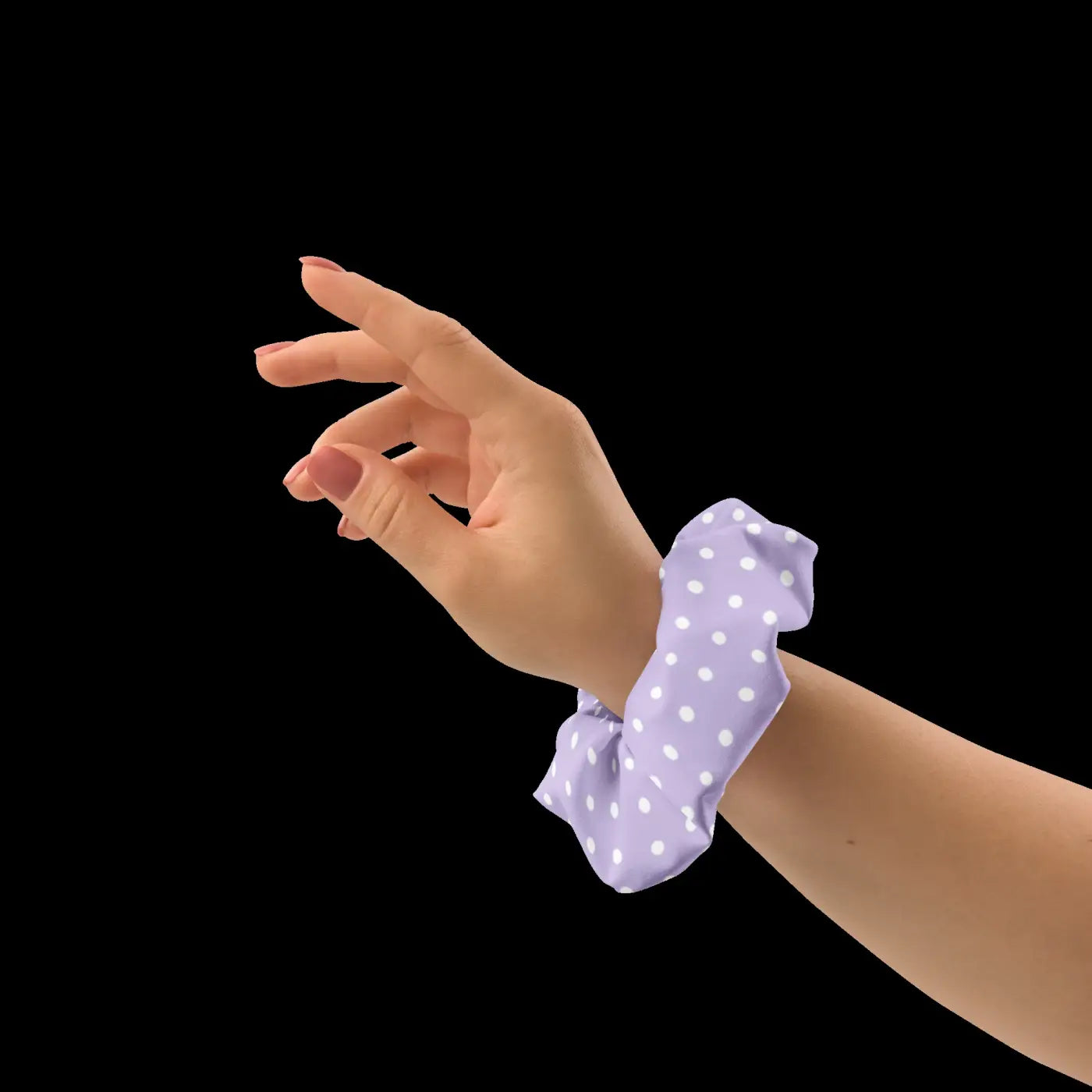 Purple Scrunchie - White Polka Dots Eco Hair Tie - DipaliZ