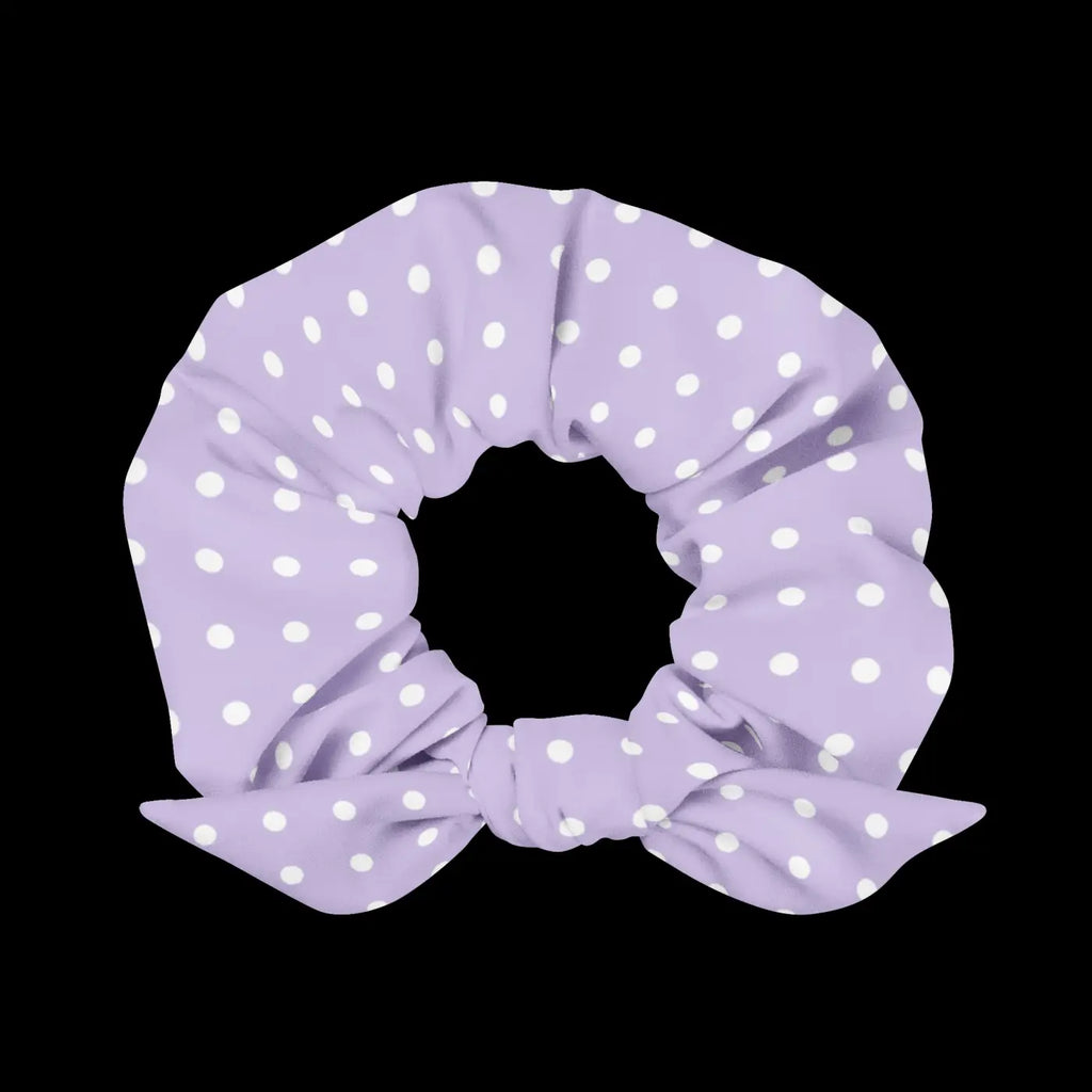 Purple Scrunchie - White Polka Dots Eco Hair Tie - DipaliZ
