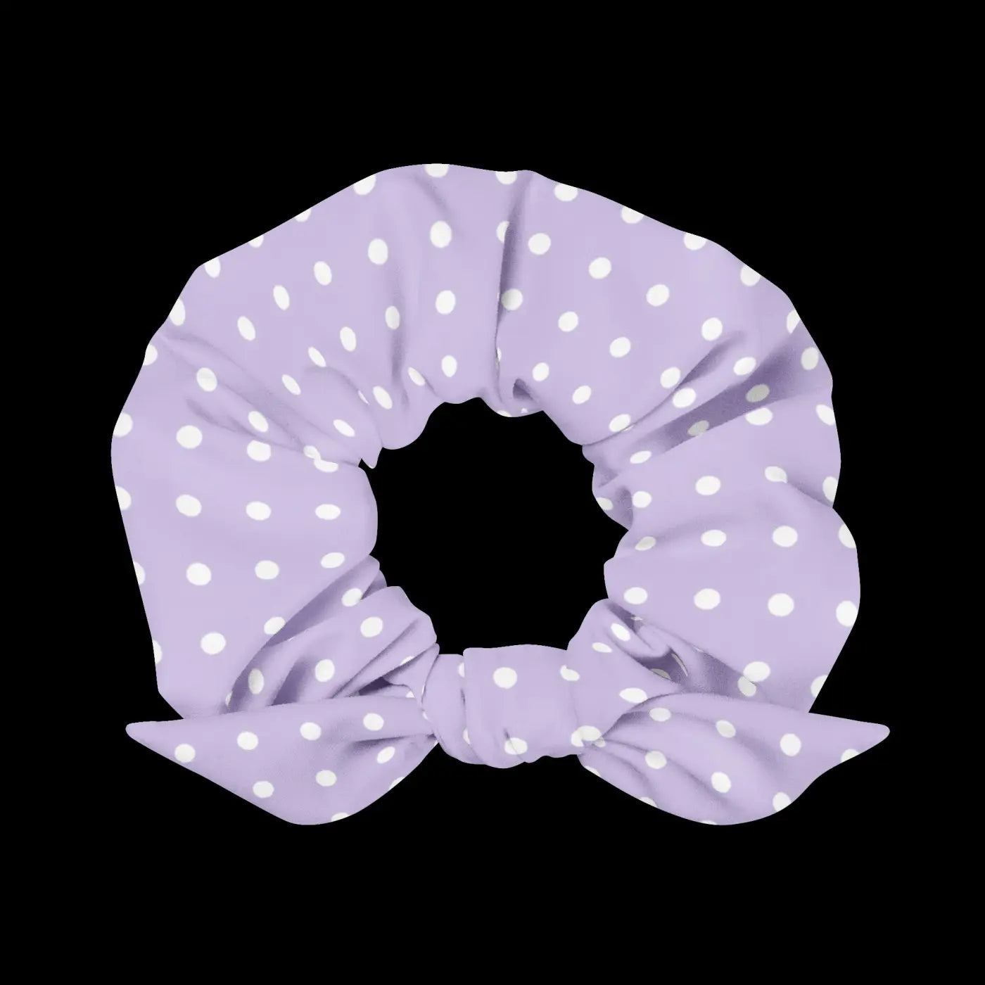 Purple Scrunchie - White Polka Dots Eco Hair Tie - DipaliZ