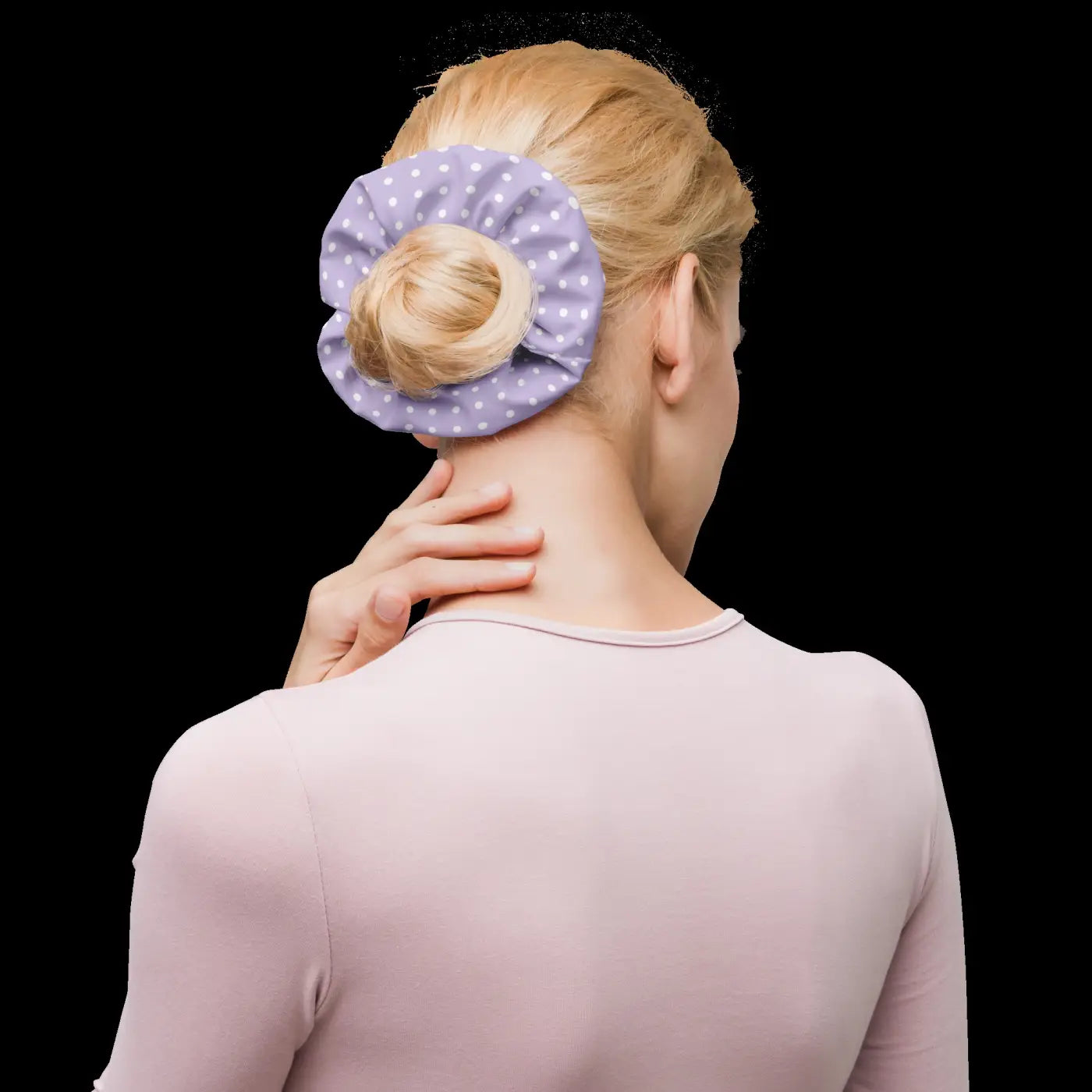 Purple Scrunchie - White Polka Dots Eco Hair Tie - DipaliZ