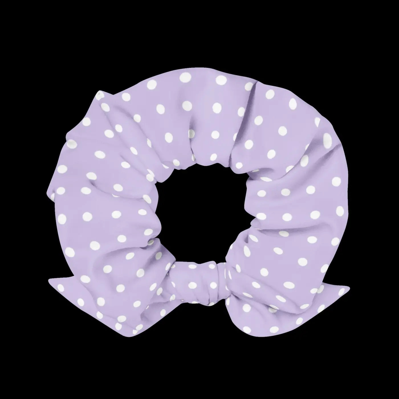 Purple Scrunchie - White Polka Dots Eco Hair Tie - DipaliZ
