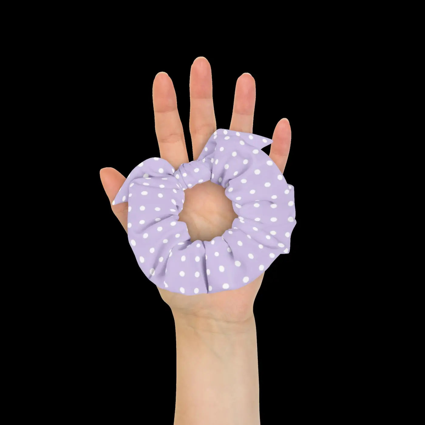Purple Scrunchie - White Polka Dots Eco Hair Tie - DipaliZ