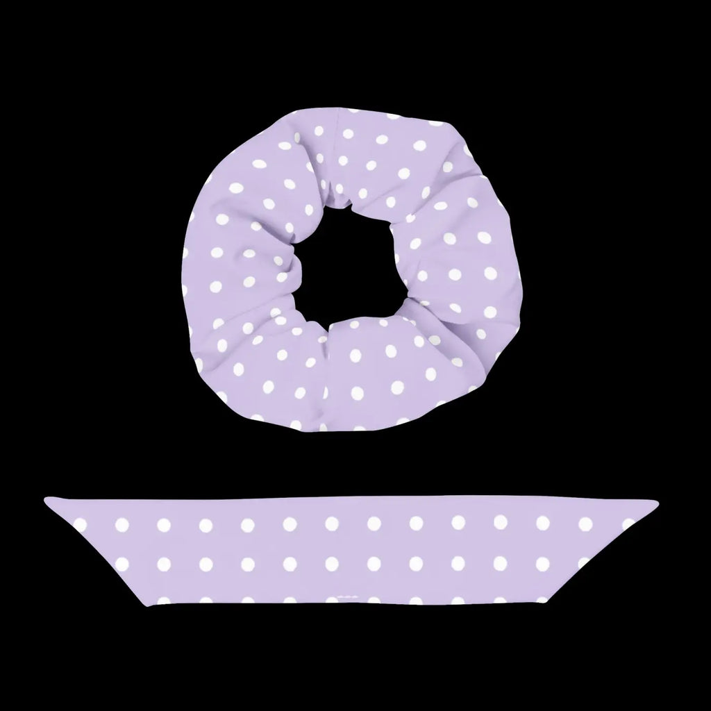 Purple Scrunchie - White Polka Dots Eco Hair Tie - DipaliZ