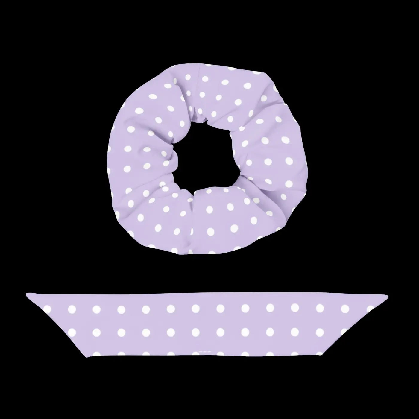 Purple Scrunchie - White Polka Dots Eco Hair Tie - DipaliZ