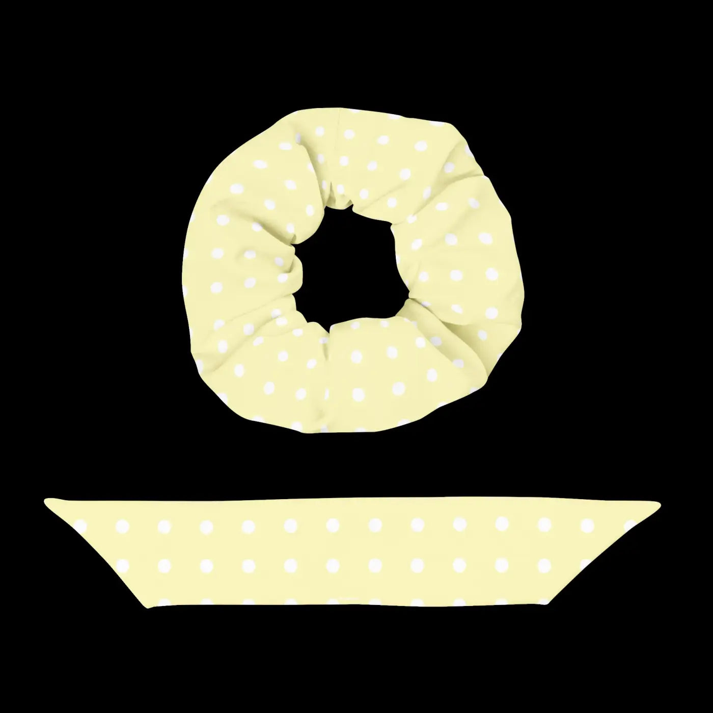 White Polka Dot Scrunchie - Sustainable Hair Accessory - DipaliZ
