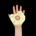 White Polka Dot Scrunchie - Sustainable Hair Accessory - DipaliZ