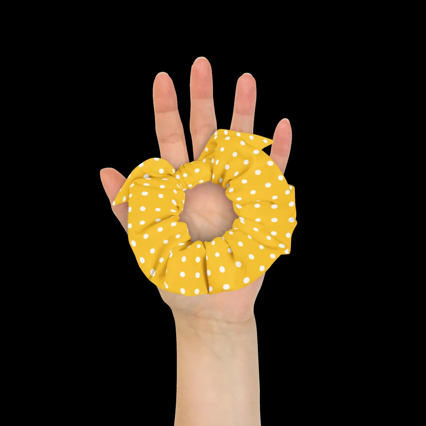 White Polka Dots Ponytail Holder - Eco-Friendly Hair Accessory - DipaliZ