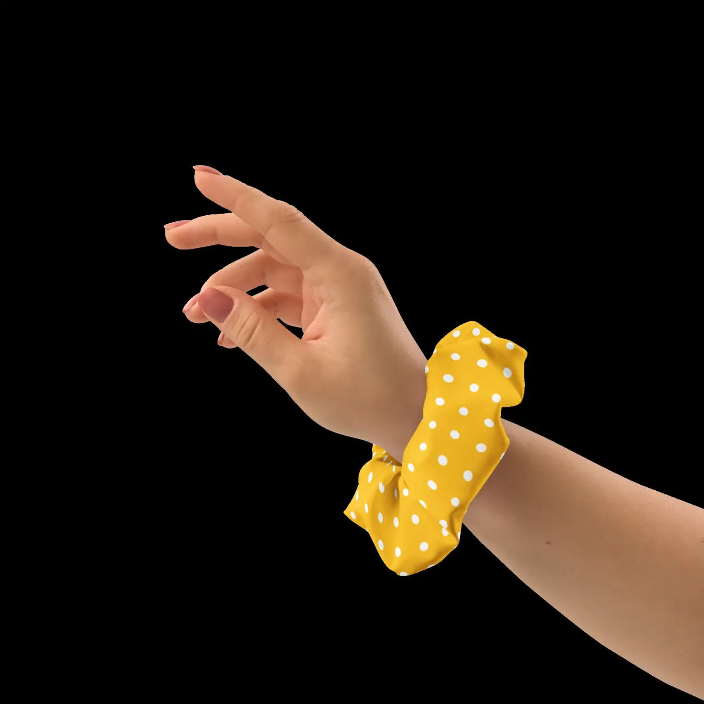 White Polka Dots Ponytail Holder - Eco-Friendly Hair Accessory - DipaliZ