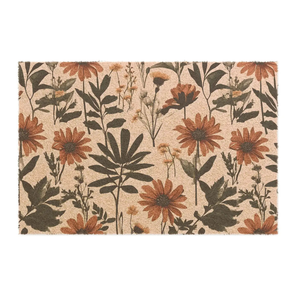 Wild Flowers Coir Coconut Fiber Doormat - Tufted Design - DipaliZ