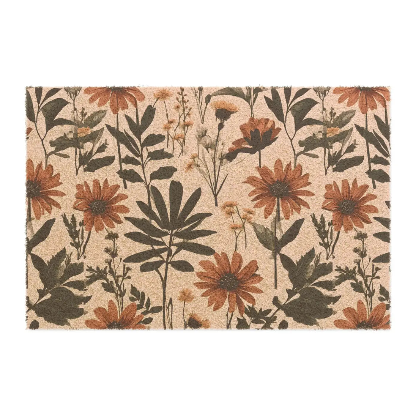 Wild Flowers Coir Coconut Fiber Doormat - Tufted Design - DipaliZ