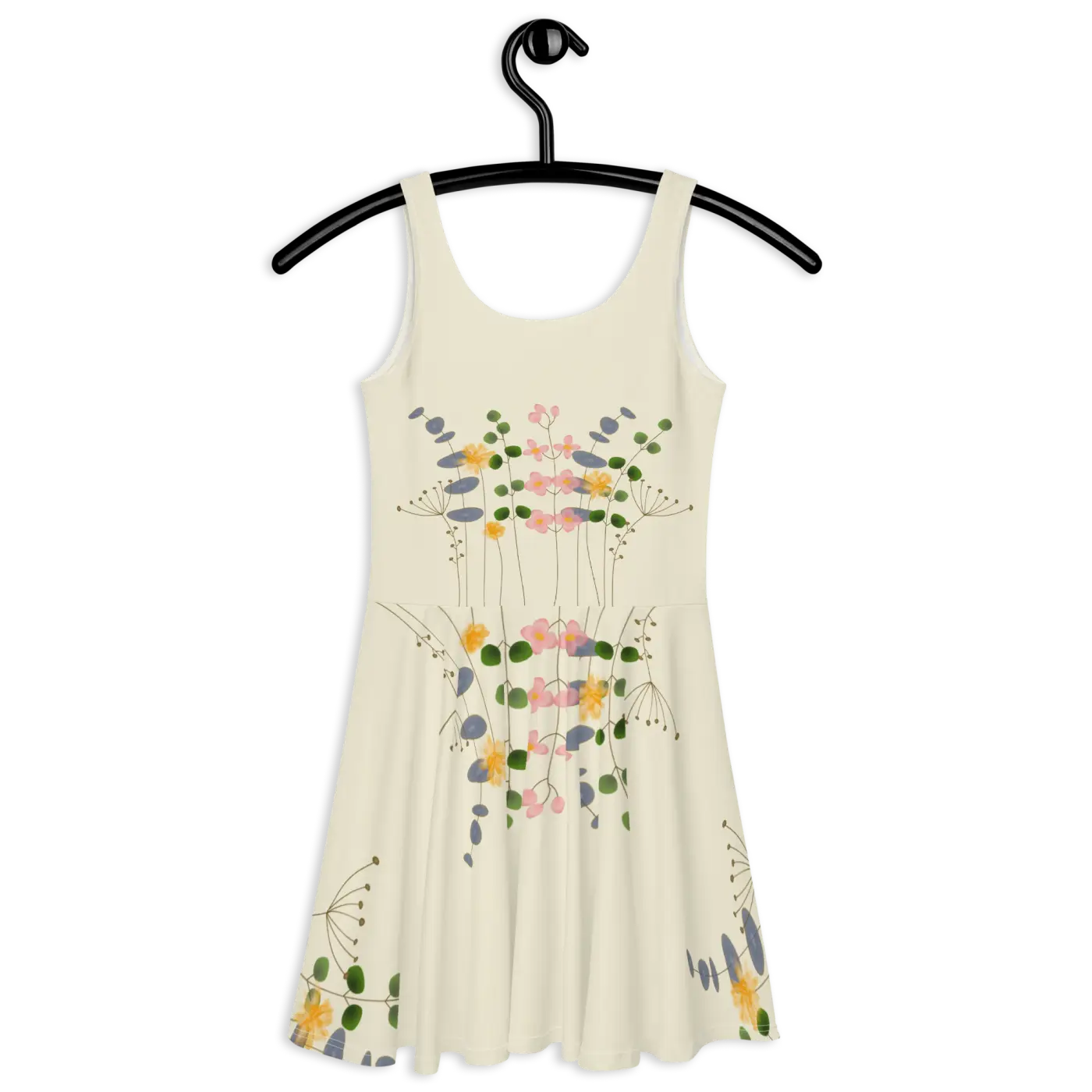 Skater Dress - Wild Flowers Flared Skirt Design - DipaliZ