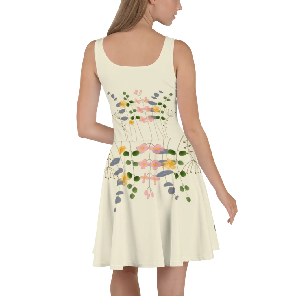 Skater Dress - Wild Flowers Flared Skirt Design - DipaliZ