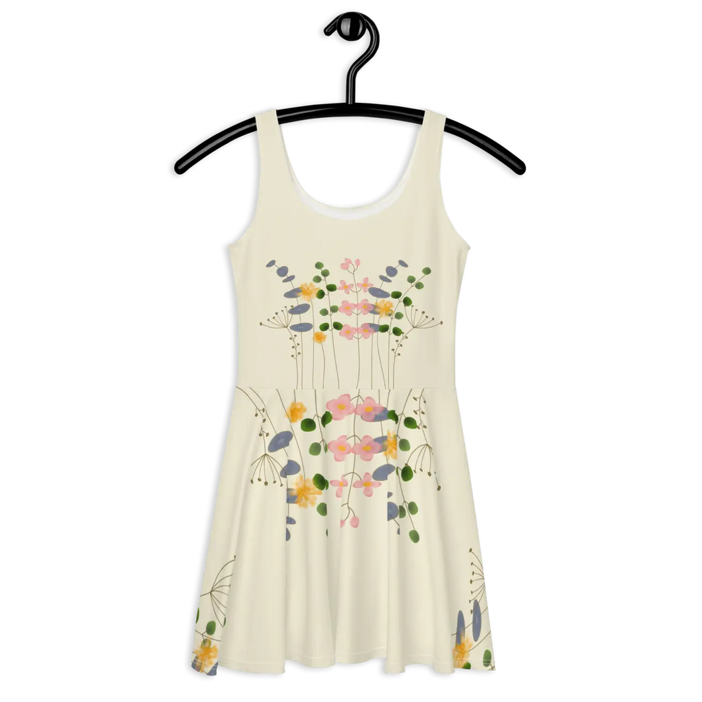 Skater Dress - Wild Flowers Flared Skirt Design - DipaliZ