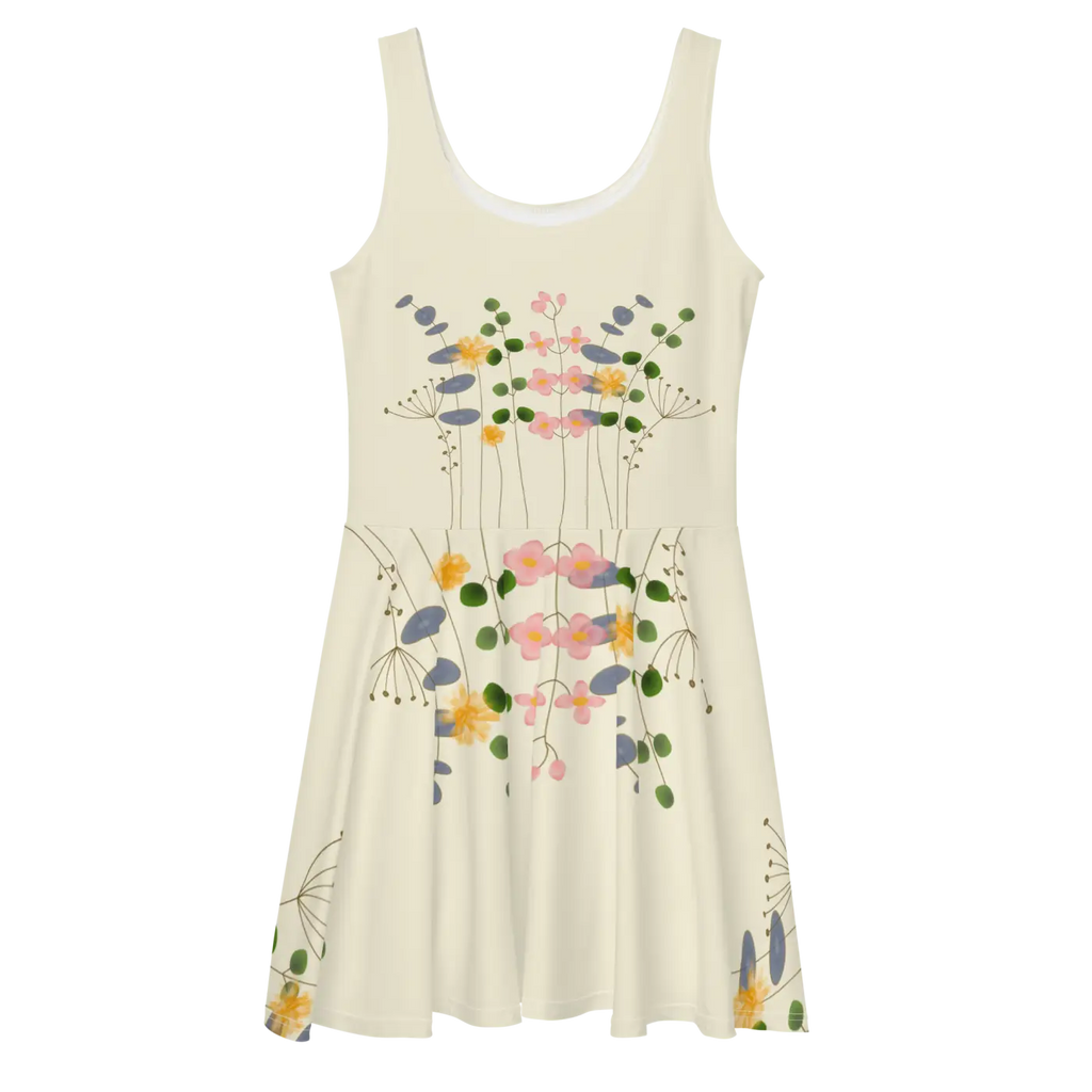 Skater Dress - Wild Flowers Flared Skirt Design - DipaliZ