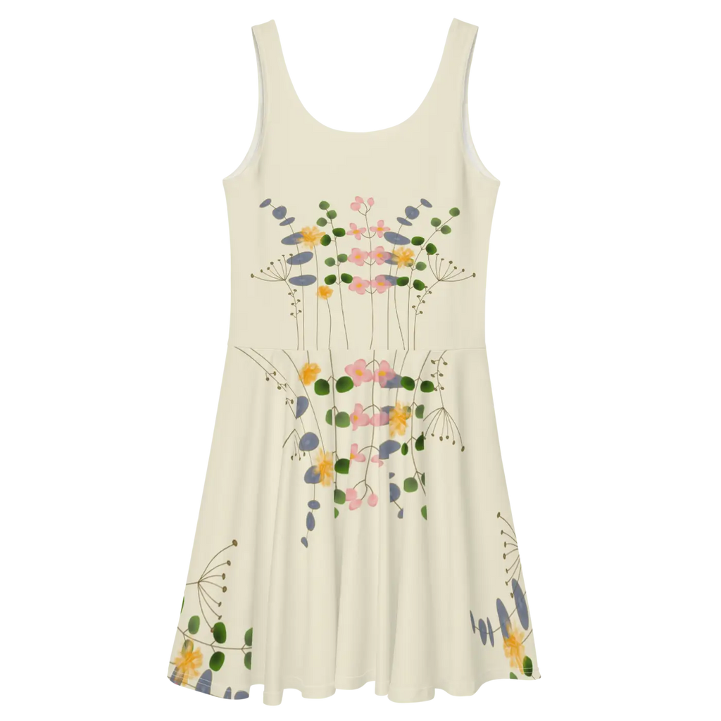 Skater Dress - Wild Flowers Flared Skirt Design - DipaliZ