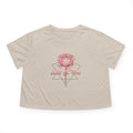 Flowy Cropped Tee - Rose Flower Design Everyday Style - DipaliZ
