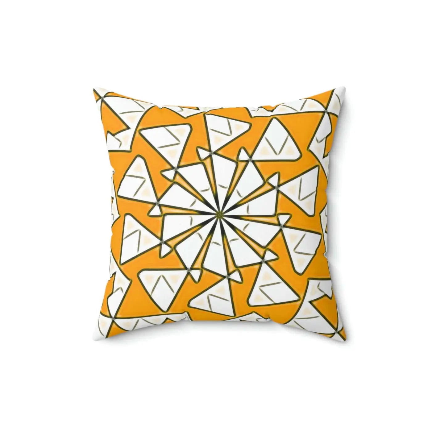 Yellow Abstract Pattern Polyester Square Pillow - Vibrant Home Decor - DipaliZ