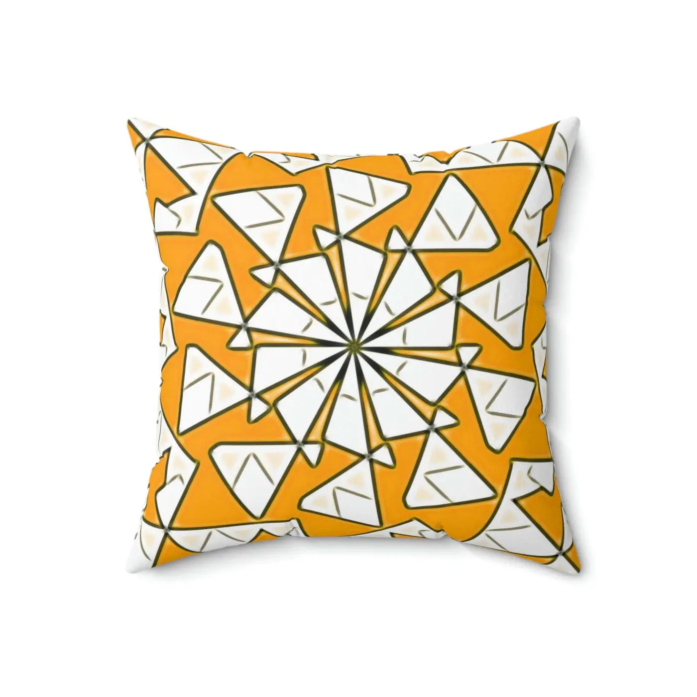Yellow Abstract Pattern Polyester Square Pillow - Vibrant Home Decor - DipaliZ