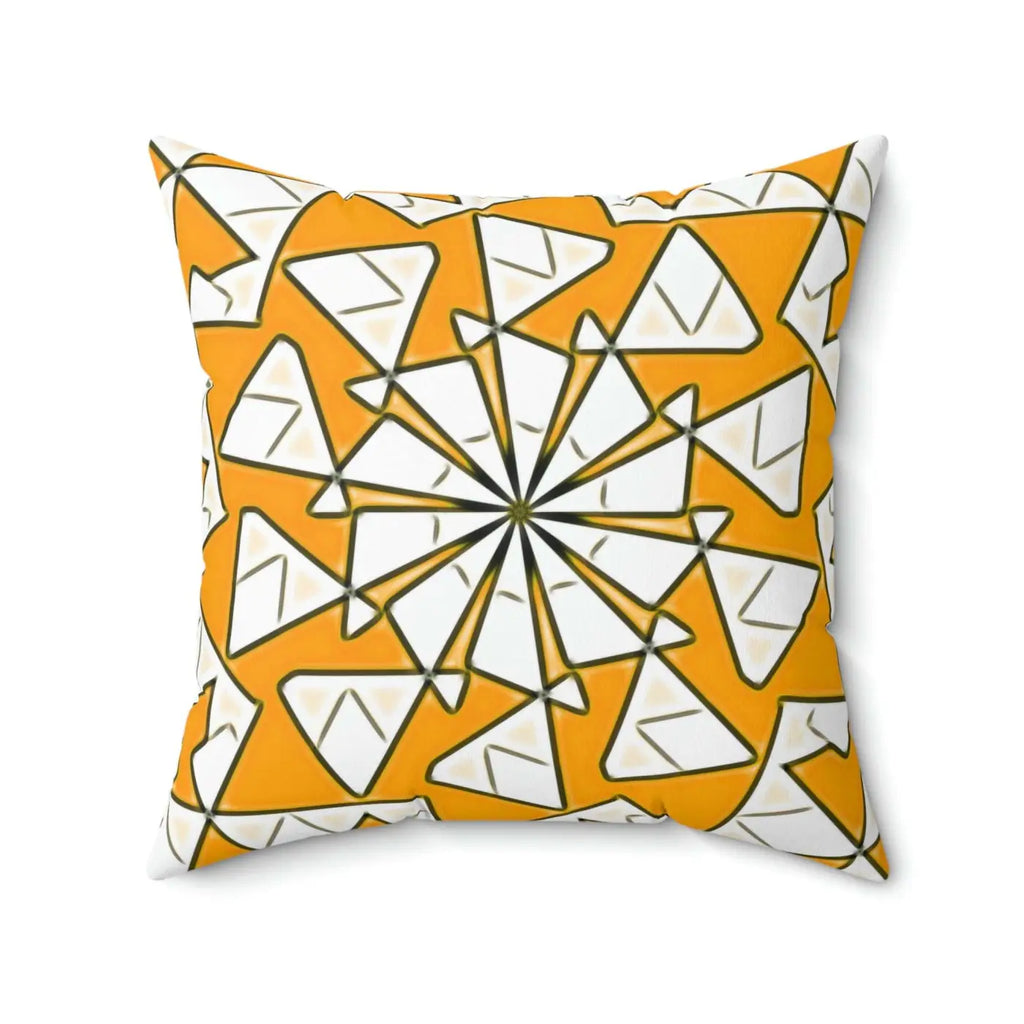 Yellow Abstract Pattern Polyester Square Pillow - Vibrant Home Decor - DipaliZ