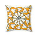 Yellow Abstract Pattern Polyester Square Pillow - Vibrant Home Decor - DipaliZ