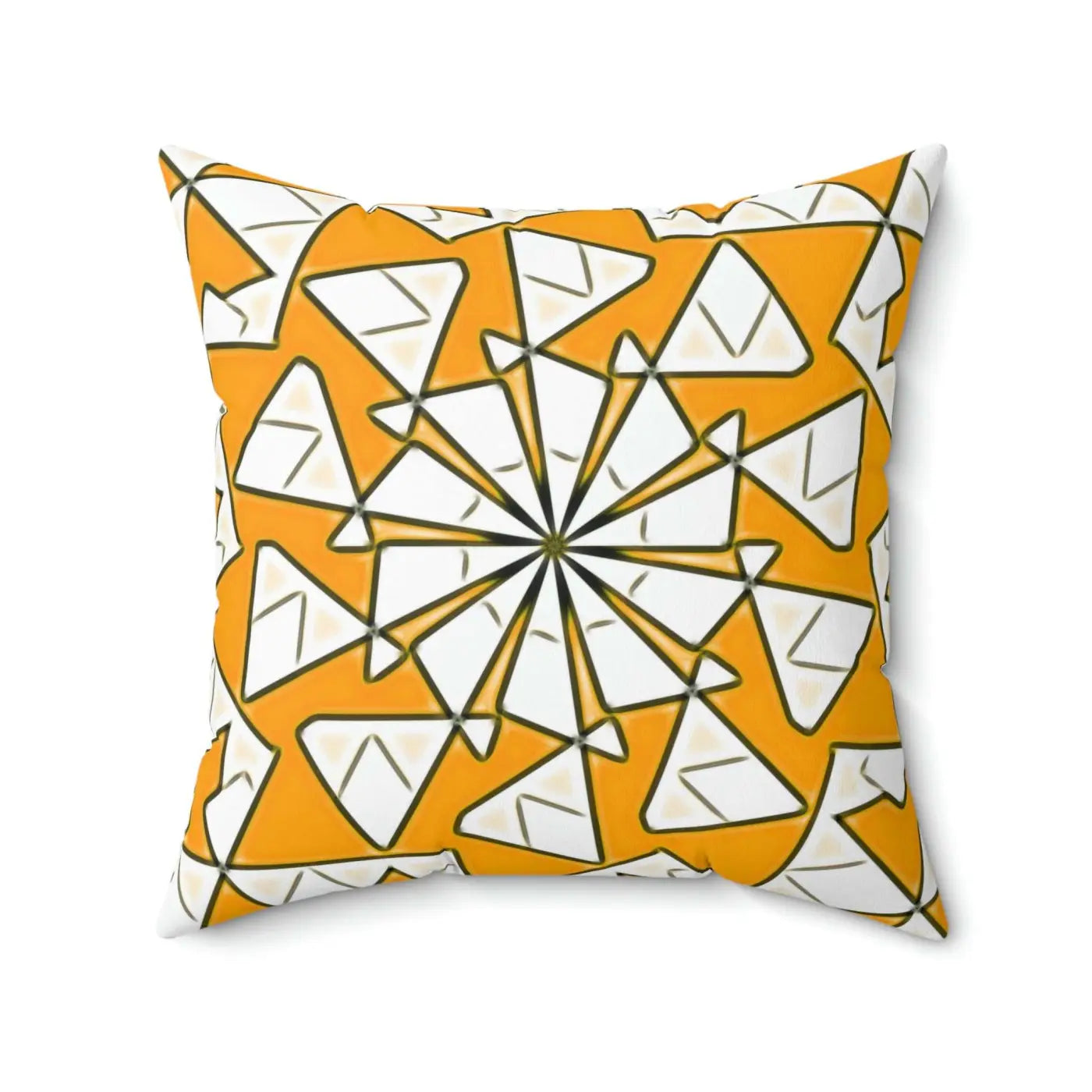 Yellow Abstract Pattern Polyester Square Pillow - Vibrant Home Decor - DipaliZ