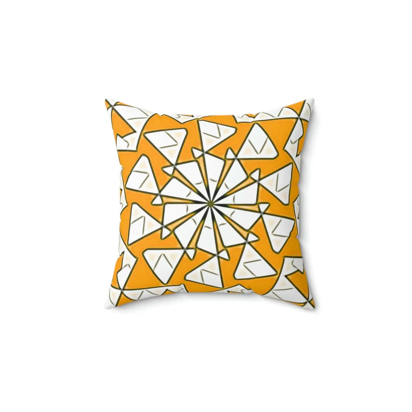 Yellow Abstract Pattern Polyester Square Pillow - Vibrant Home Decor - DipaliZ