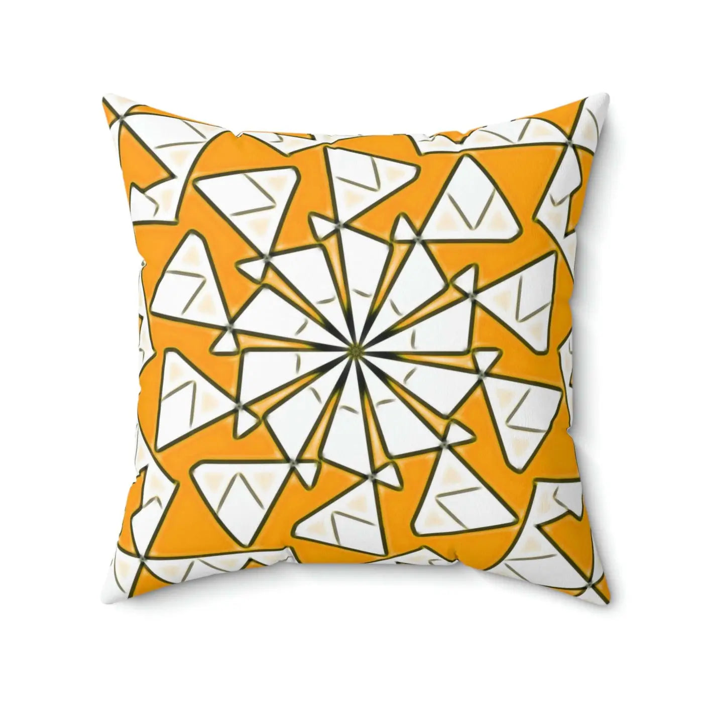 Yellow Abstract Pattern Polyester Square Pillow - Vibrant Home Decor - DipaliZ