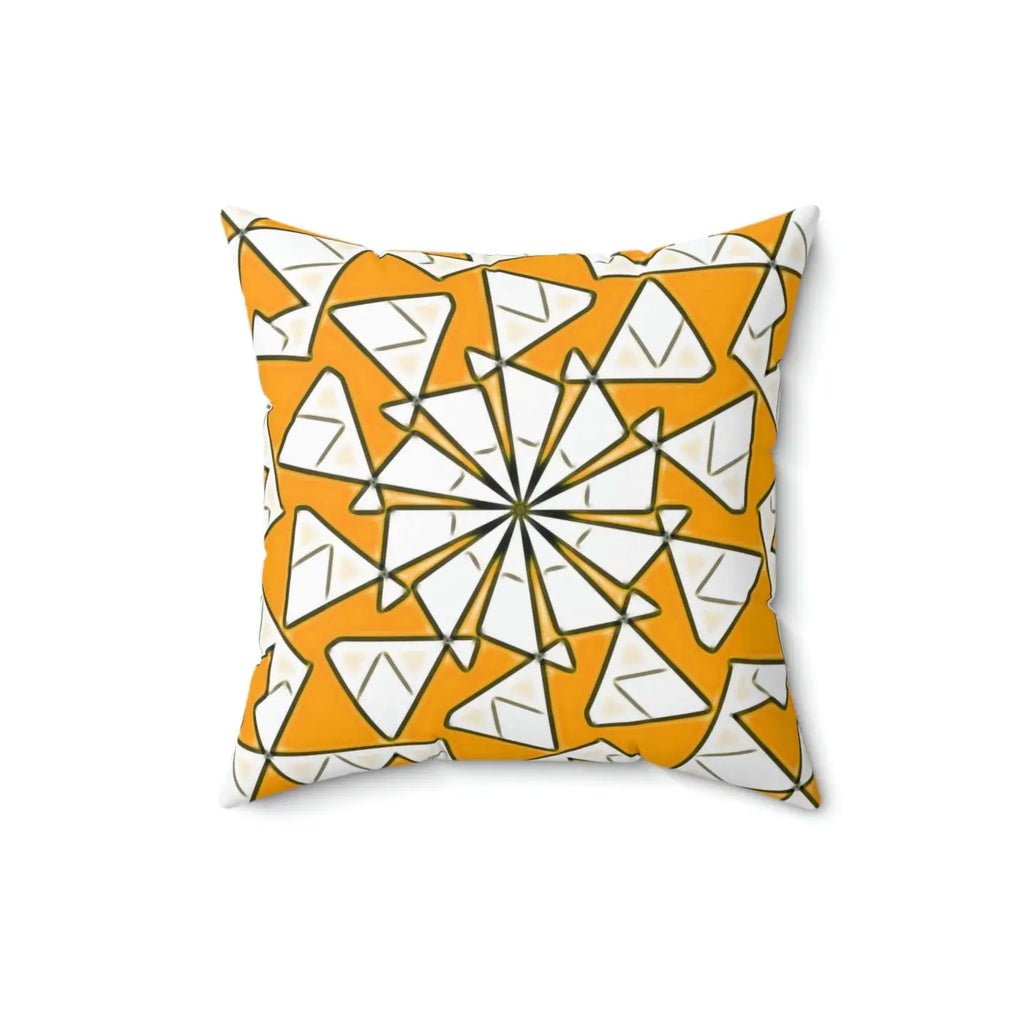Yellow Abstract Pattern Polyester Square Pillow - Vibrant Home Decor - DipaliZ