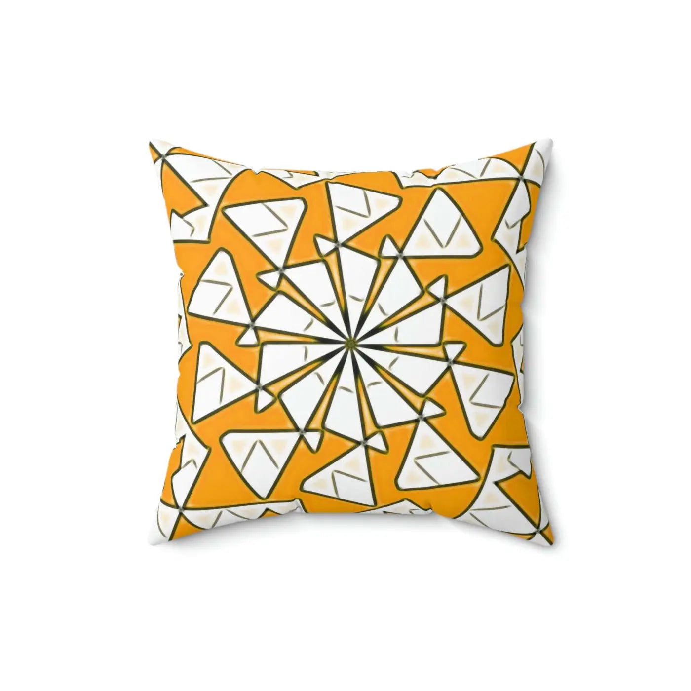 Yellow Abstract Pattern Polyester Square Pillow - Vibrant Home Decor - DipaliZ