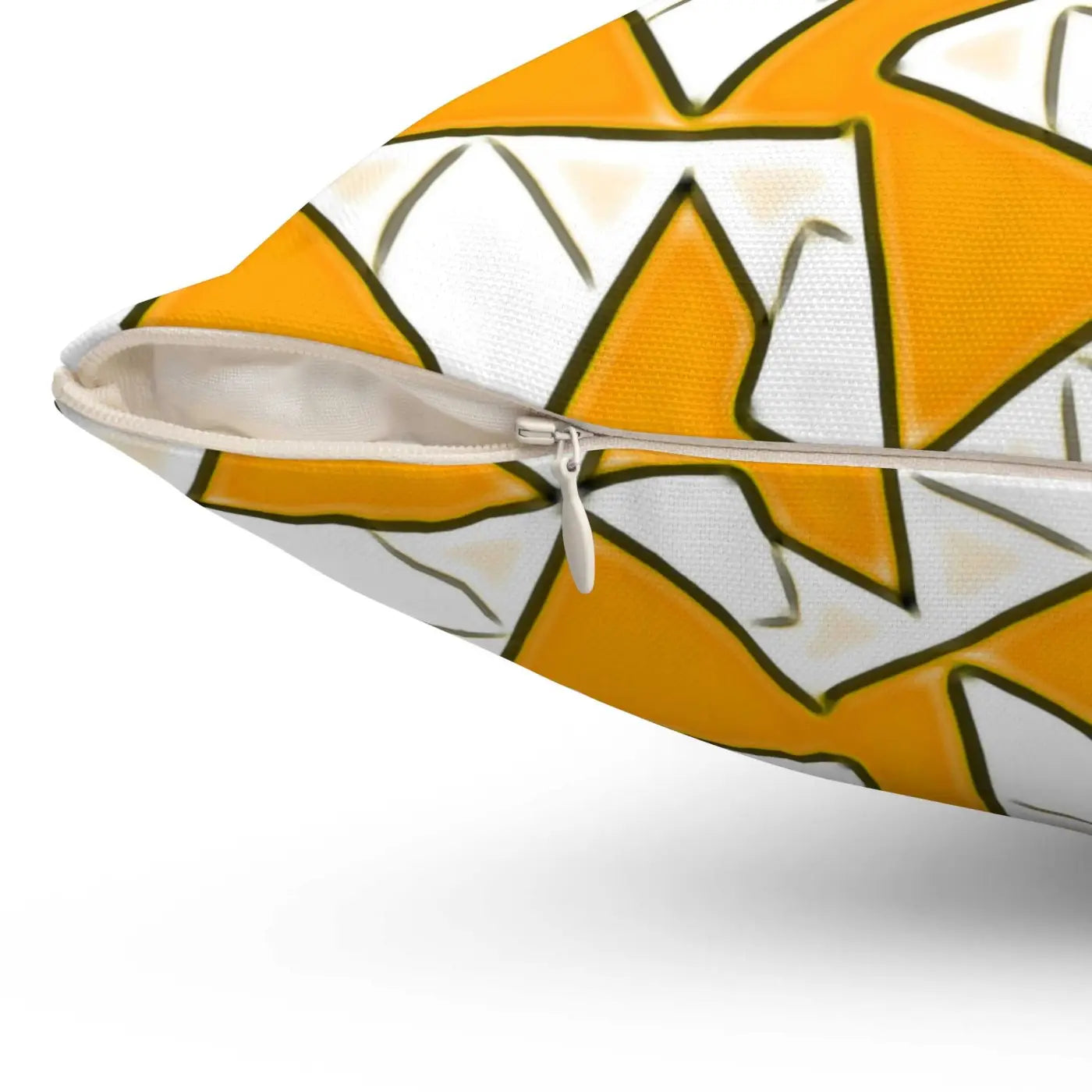 Yellow Abstract Pattern Polyester Square Pillow - Vibrant Home Decor - DipaliZ