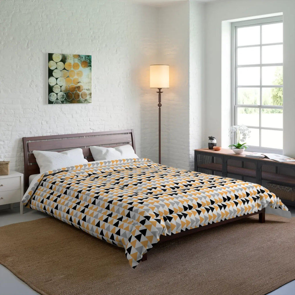 Black Triangles Comforter - Cozy Eco-Friendly Gifts - DipaliZ