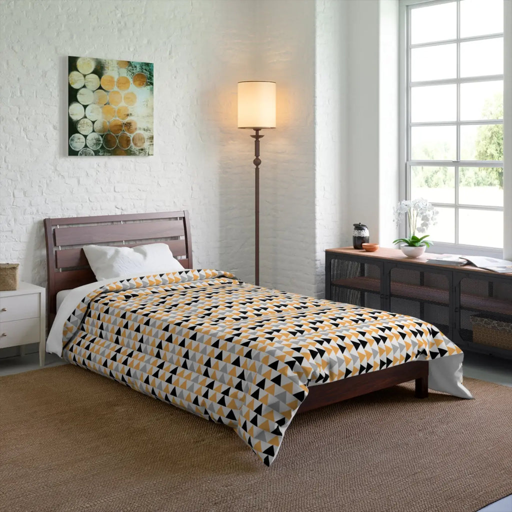 Black Triangles Comforter - Cozy Eco-Friendly Gifts - DipaliZ