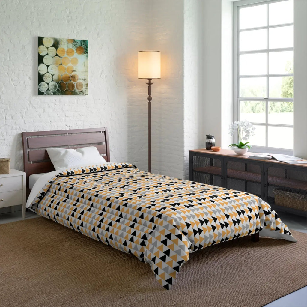 Black Triangles Comforter - Cozy Eco-Friendly Gifts - DipaliZ