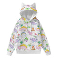 Dino & Rainbow Little Hoodie With Decorative Ears