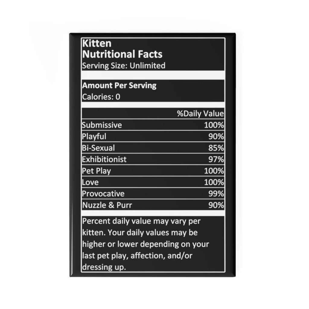 Nutritional Kitten Facts, BDSM Button Magnet, Rectangle (1 & 10 pcs)
