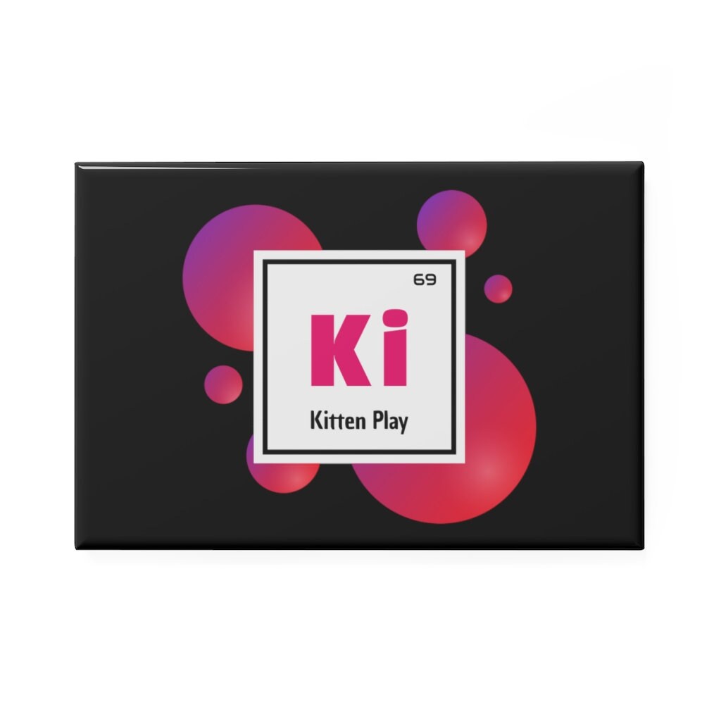 Kitten Play Element BDSM Button Magnet, Rectangle (1 & 10 pcs)