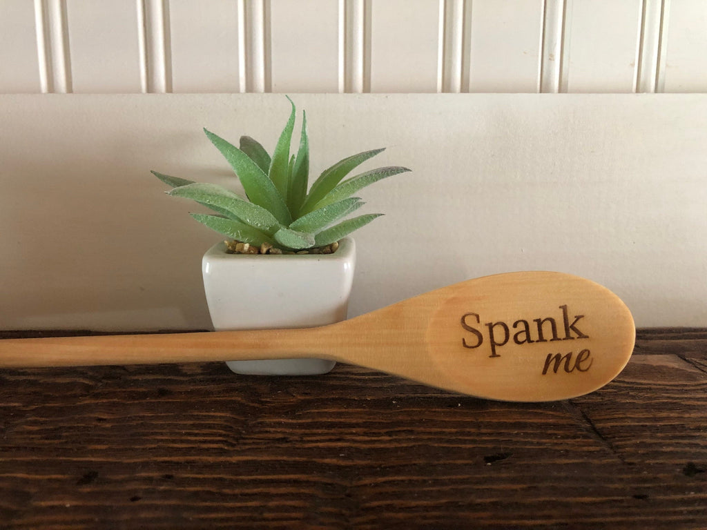 Spank Me Engraved Wood Spoon, 12 inch length