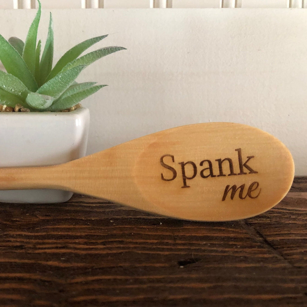 Spank Me Engraved Wood Spoon, 12 inch length