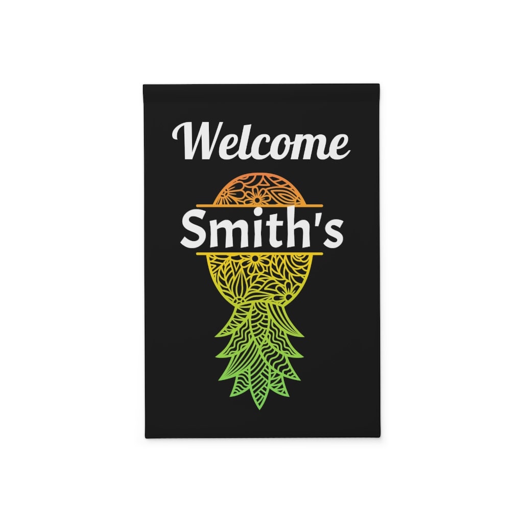 Welcome Upside Down Pineapple Mail Box or Garden Flag, Small