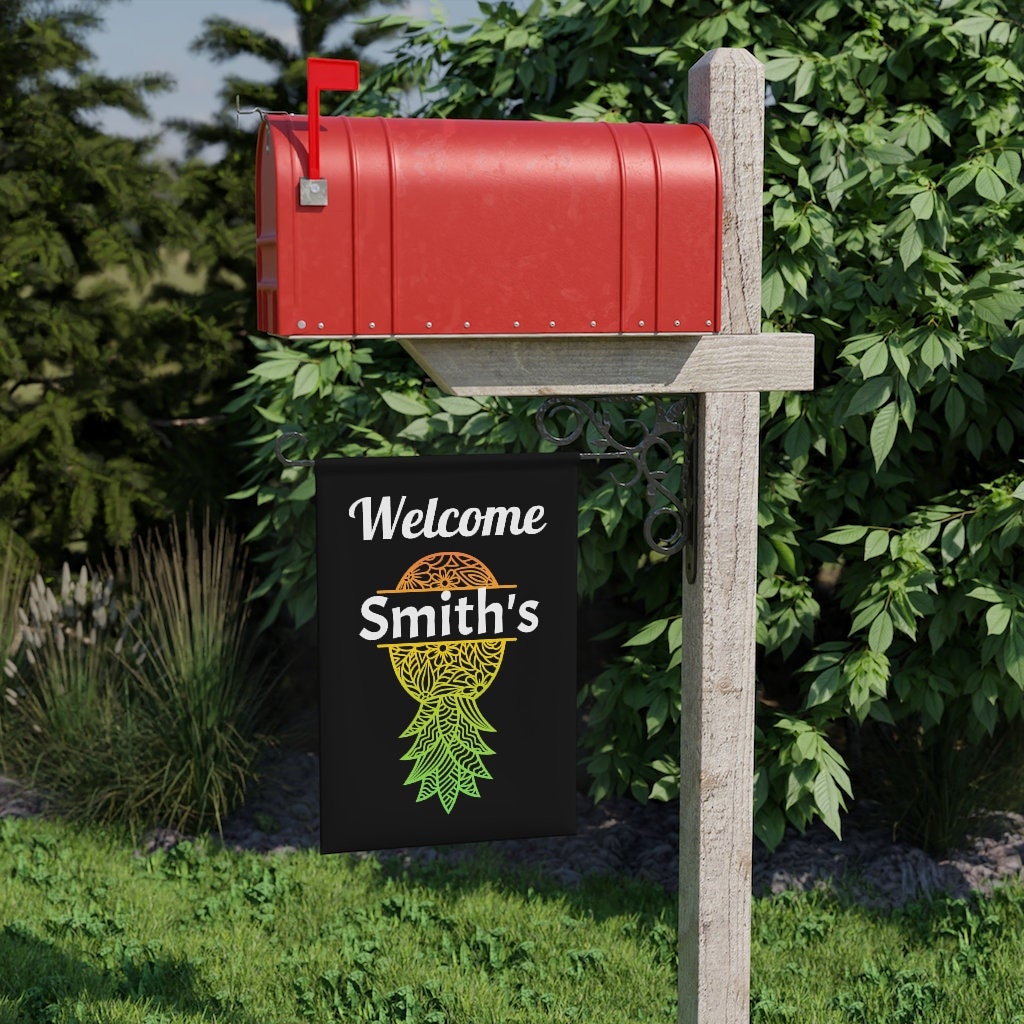 Welcome Upside Down Pineapple Mail Box or Garden Flag, Small