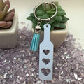 Heart Paddle Keyring, Baby Blue Acrylic