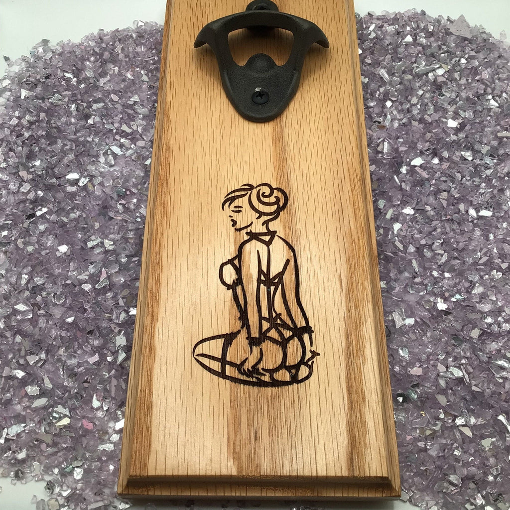 Submissive Women Wood Bottle Opener