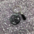 Triskelion Keyring, Black Acrylic & Tassel