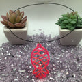 Upside Down Pineapple Hot Pink Acrylic On 16" Wire Cord