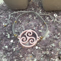 Triskelion Tulip Pink Acrylic on Adjustable Gray Bracelet