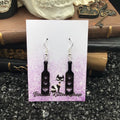 Heart Paddle Black Acrylic Earrings