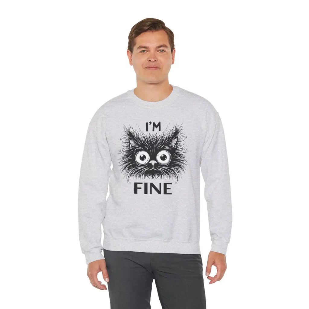 Funny Cat Unisex Heavy Sweatshirt - Cozy Comfort - DipaliZ