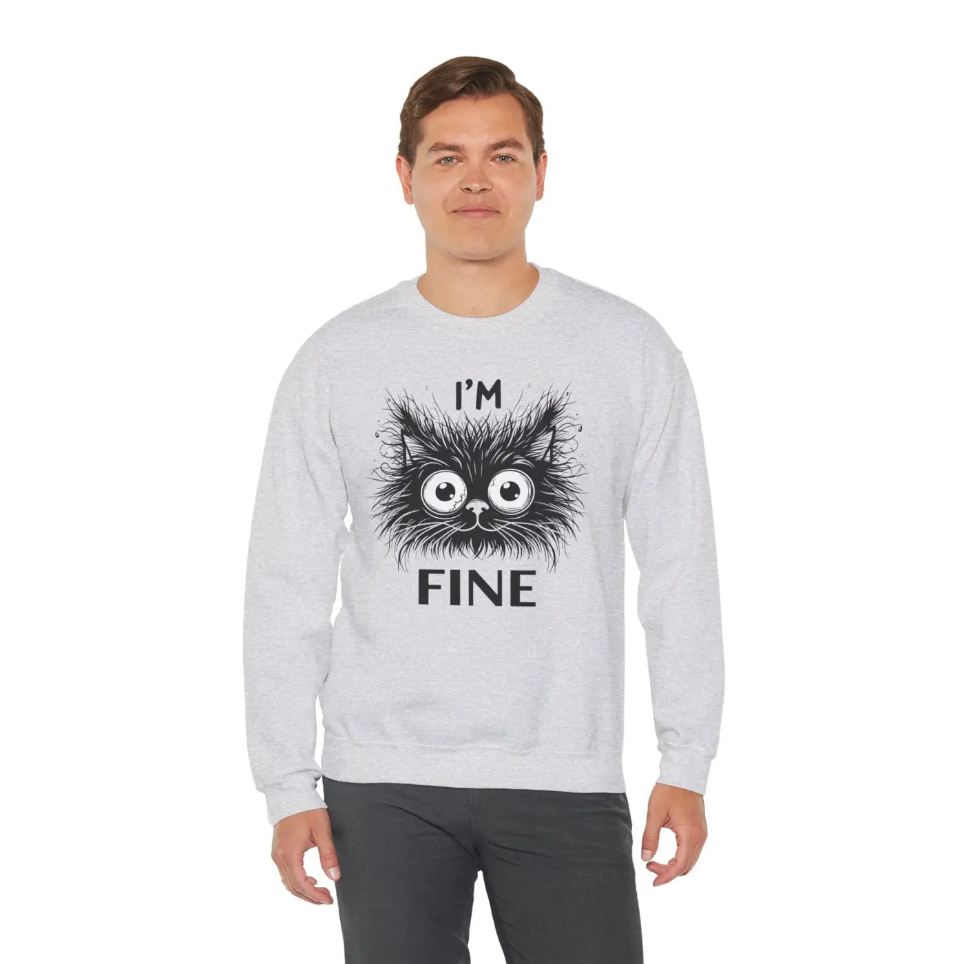 Funny Cat Unisex Heavy Sweatshirt - Cozy Comfort - DipaliZ